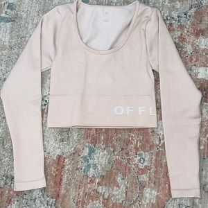 Aeri Pastel Pink Long-sleeve Cropped Workout Top